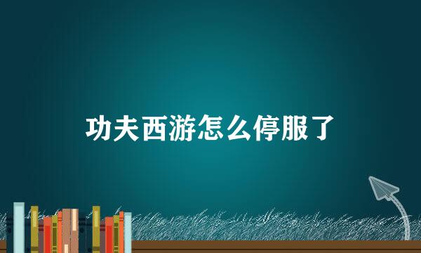 功夫西游怎么停服了