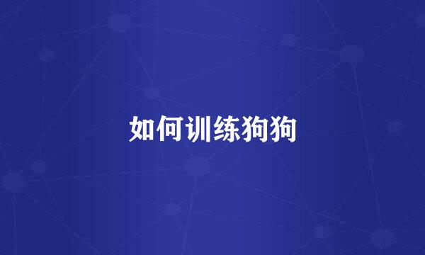 如何训练狗狗