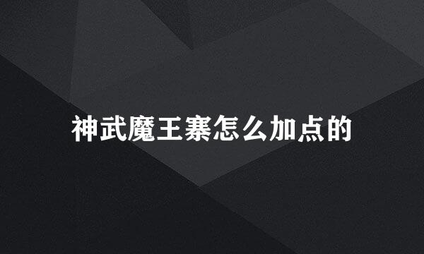 神武魔王寨怎么加点的