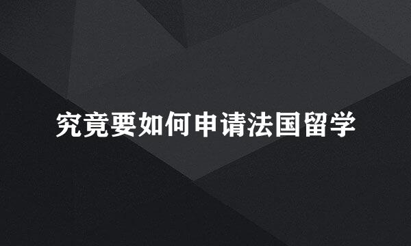 究竟要如何申请法国留学