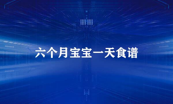 六个月宝宝一天食谱