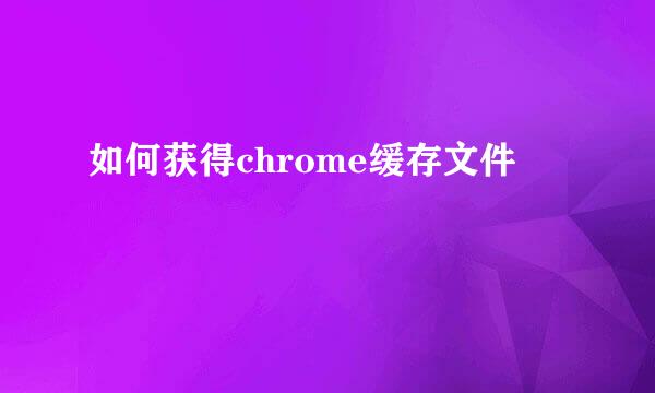 如何获得chrome缓存文件