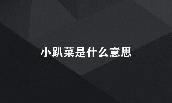 小趴菜是什么意思
