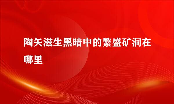陶矢滋生黑暗中的繁盛矿洞在哪里