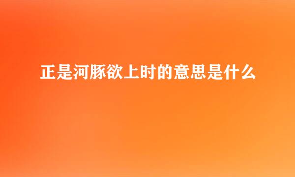正是河豚欲上时的意思是什么