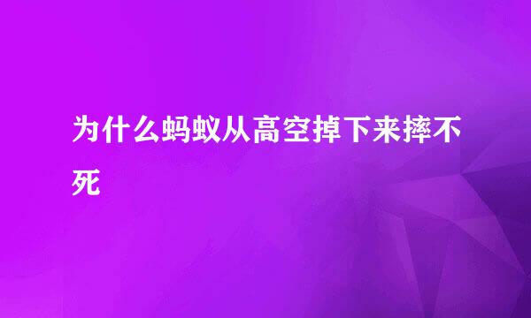 为什么蚂蚁从高空掉下来摔不死