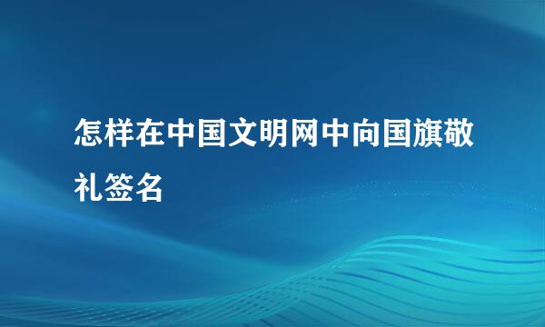 怎样在中国文明网中向国旗敬礼签名