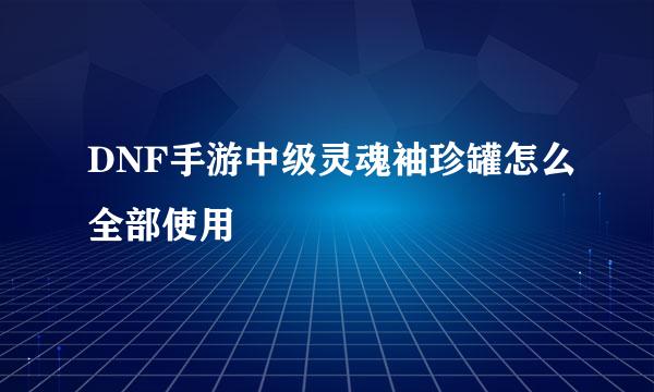 DNF手游中级灵魂袖珍罐怎么全部使用