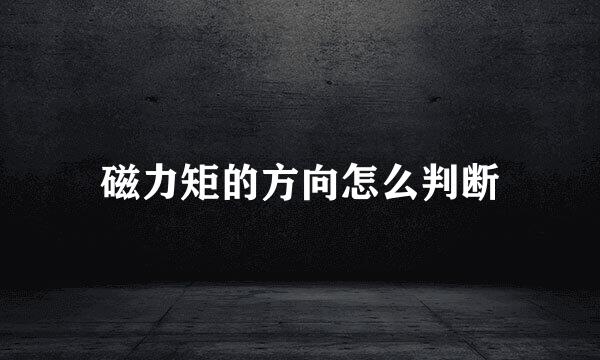 磁力矩的方向怎么判断