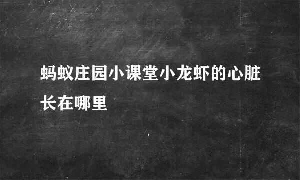 蚂蚁庄园小课堂小龙虾的心脏长在哪里