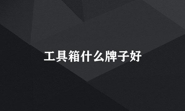 工具箱什么牌子好