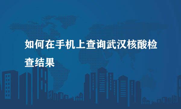如何在手机上查询武汉核酸检查结果