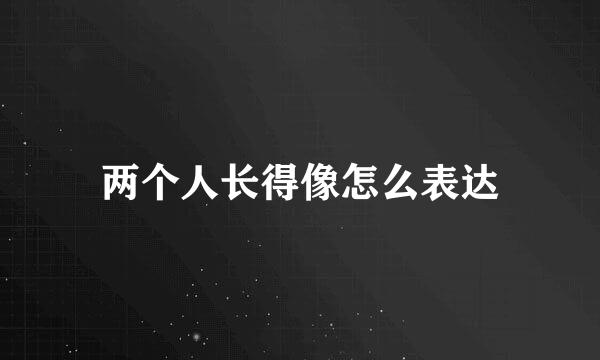 两个人长得像怎么表达