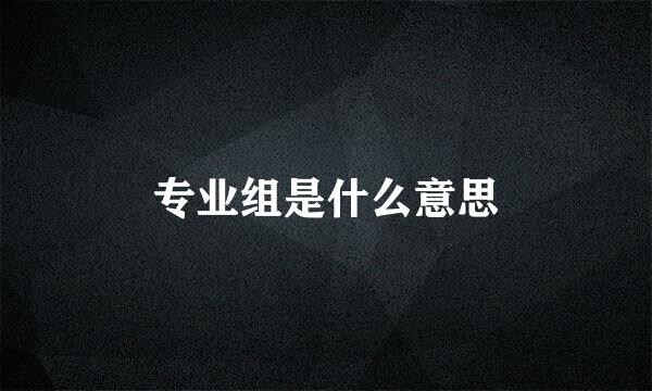 专业组是什么意思