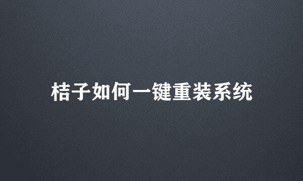 桔子如何一键重装系统