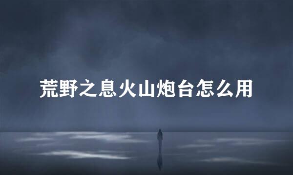 荒野之息火山炮台怎么用