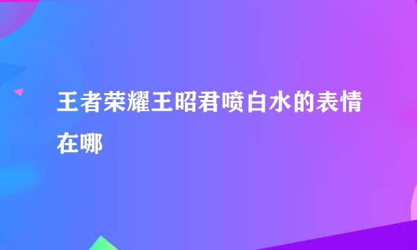 王者荣耀王昭君喷白水的表情在哪