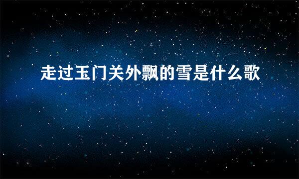 走过玉门关外飘的雪是什么歌