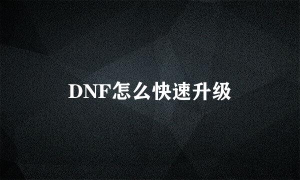DNF怎么快速升级