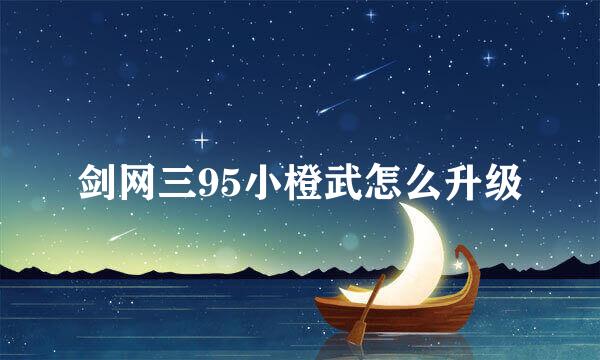 剑网三95小橙武怎么升级