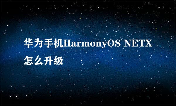 华为手机HarmonyOS NETX怎么升级