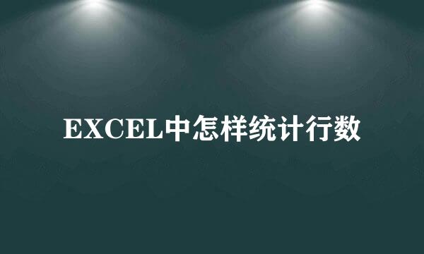 EXCEL中怎样统计行数