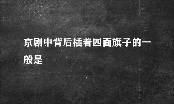 京剧中背后插着四面旗子的一般是