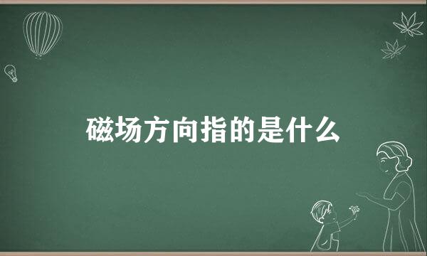 磁场方向指的是什么