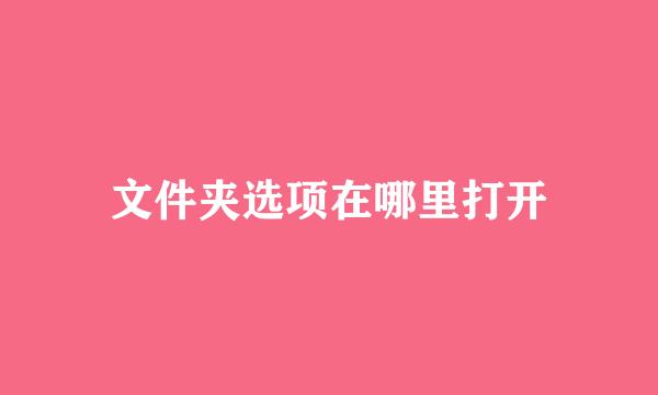 文件夹选项在哪里打开