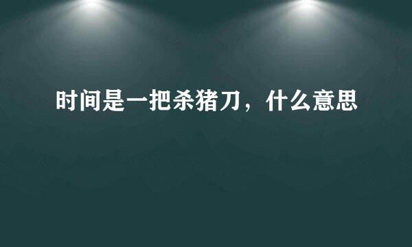 时间是一把杀猪刀,什么意思