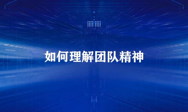如何理解团队精神