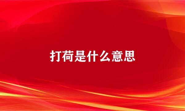 打荷是什么意思
