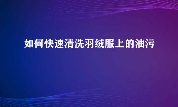 如何快速清洗羽绒服上的油污