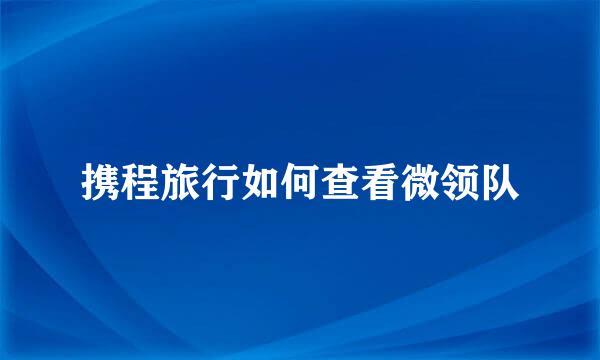 携程旅行如何查看微领队