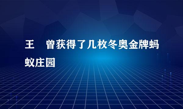 王濛曾获得了几枚冬奥金牌蚂蚁庄园