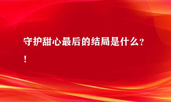 守护甜心最后的结局是什么？！