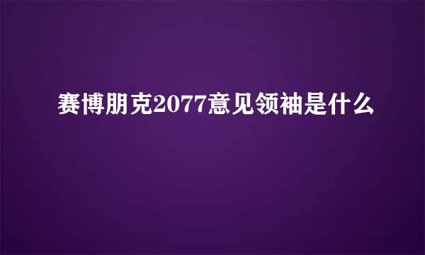 赛博朋克2077意见领袖是什么