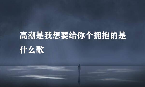 高潮是我想要给你个拥抱的是什么歌
