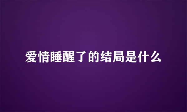 爱情睡醒了的结局是什么