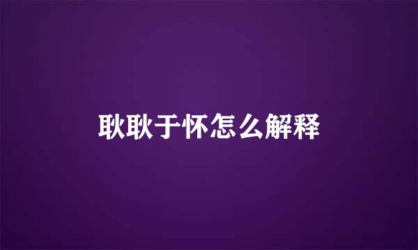 耿耿于怀怎么解释