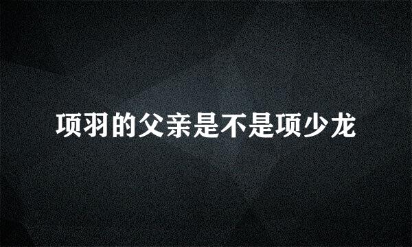 项羽的父亲是不是项少龙