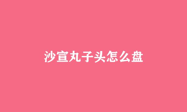 沙宣丸子头怎么盘