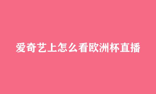 爱奇艺上怎么看欧洲杯直播