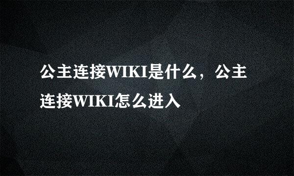 公主连接WIKI是什么,公主连接WIKI怎么进入