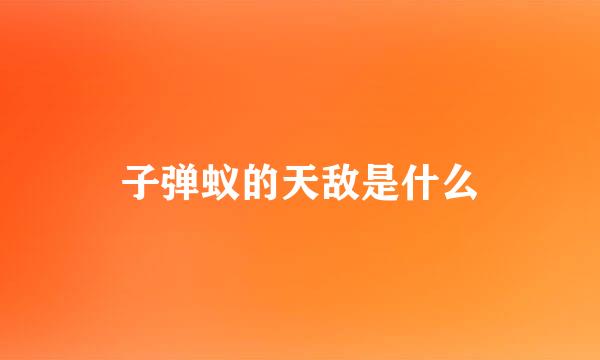 子弹蚁的天敌是什么