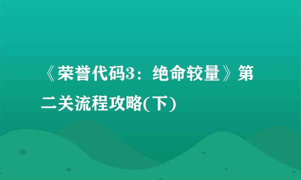 《荣誉代码3:绝命较量》第二关流程攻略(下)
