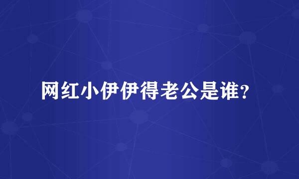 网红小伊伊得老公是谁?