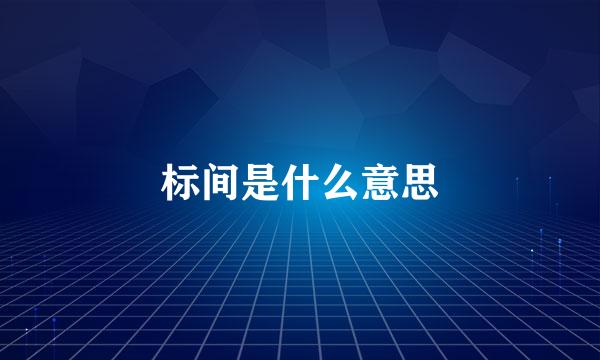 标间是什么意思