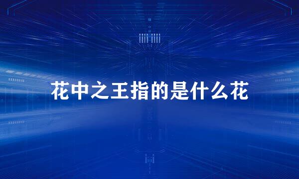 花中之王指的是什么花