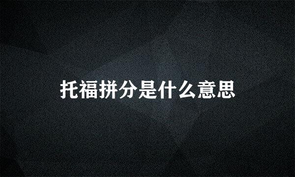 托福拼分是什么意思